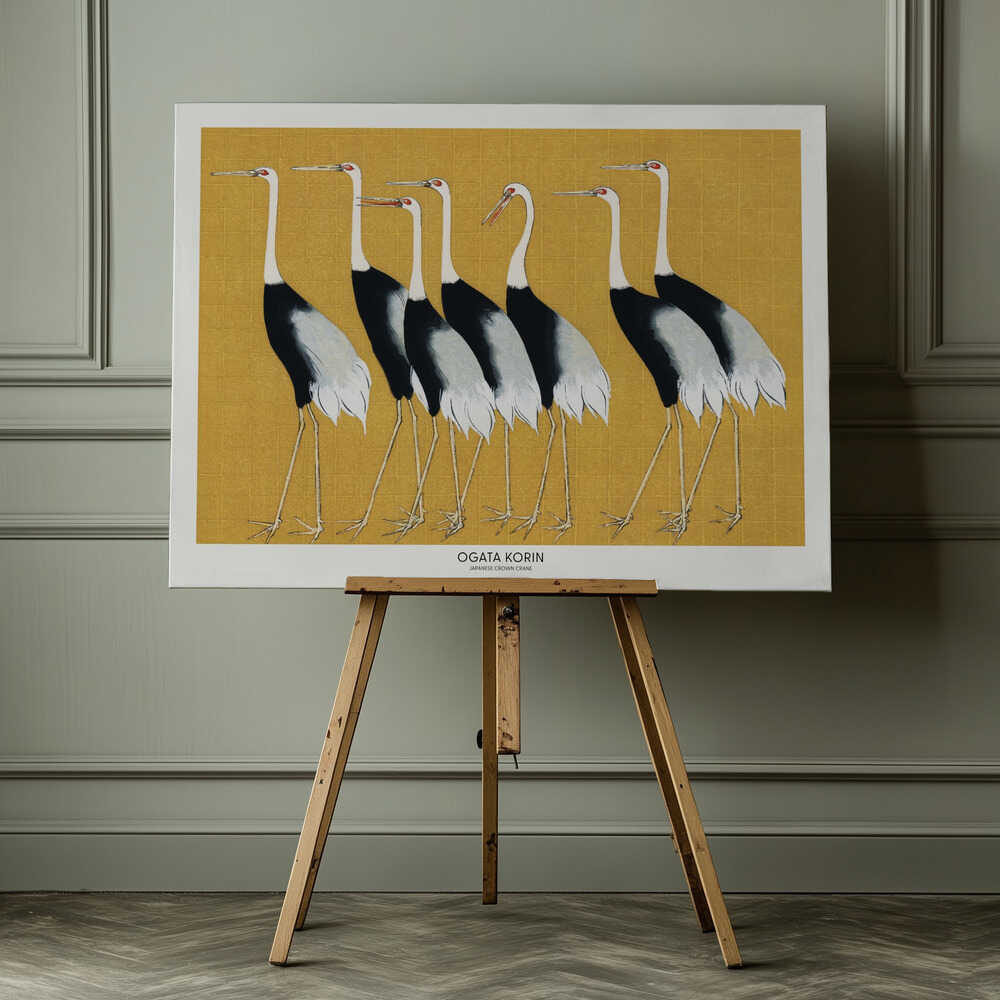 Japanese Red Crown Crane, arte de Ogata Korin impreso en canvas