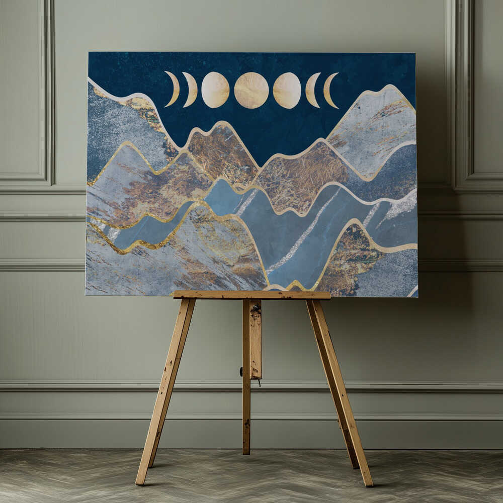 Golden Moon Mountains, arte de Sarah Manovski impreso en canvas
