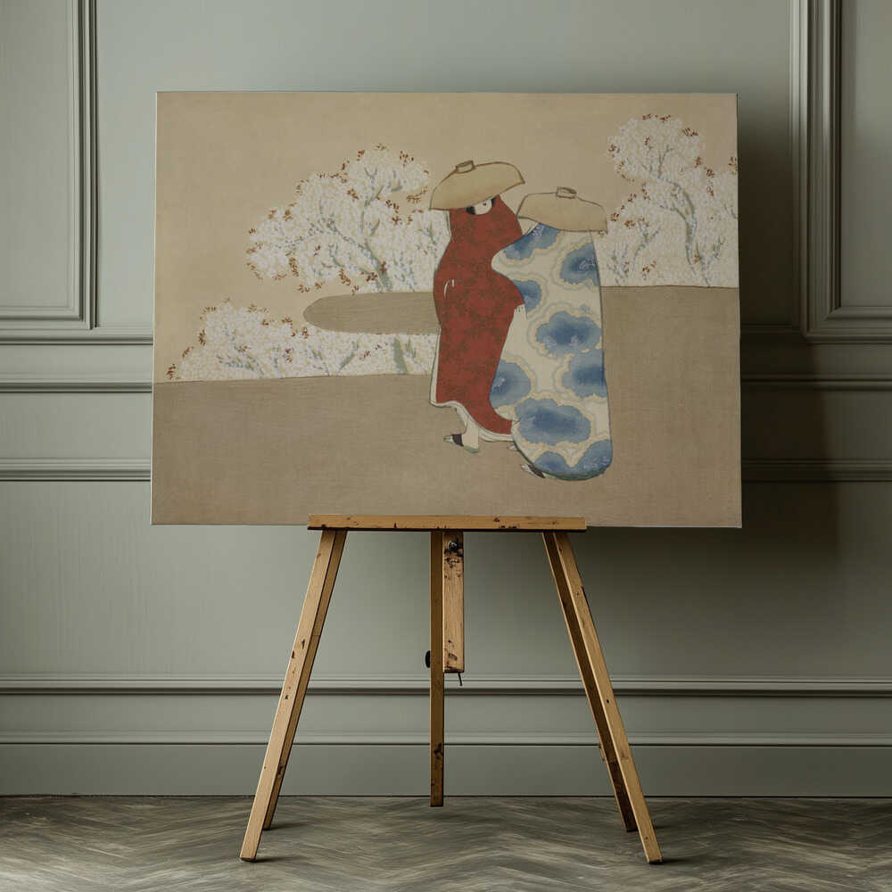 Hanami season from Momoyogusa, arte de Kamisaka Sekka impreso en canvas