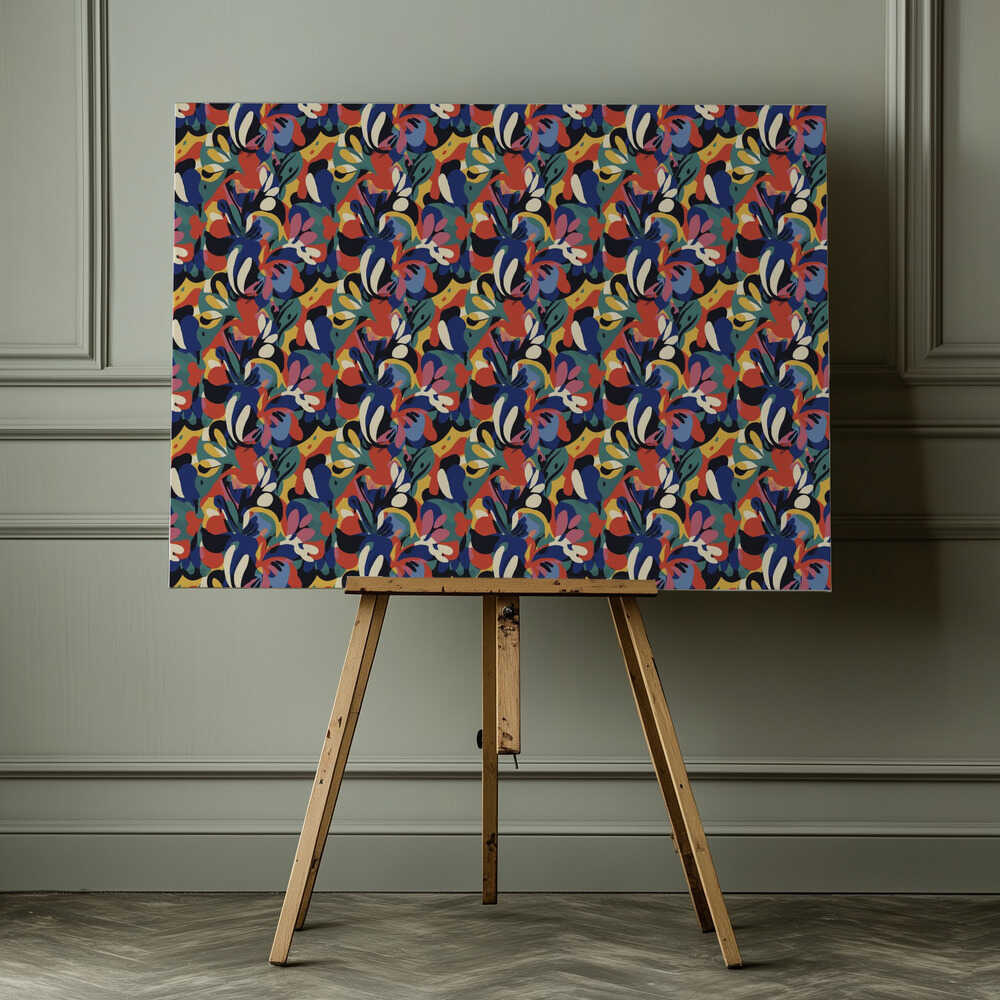 Vibrant Flowery Waves, arte de Treechild impreso en canvas