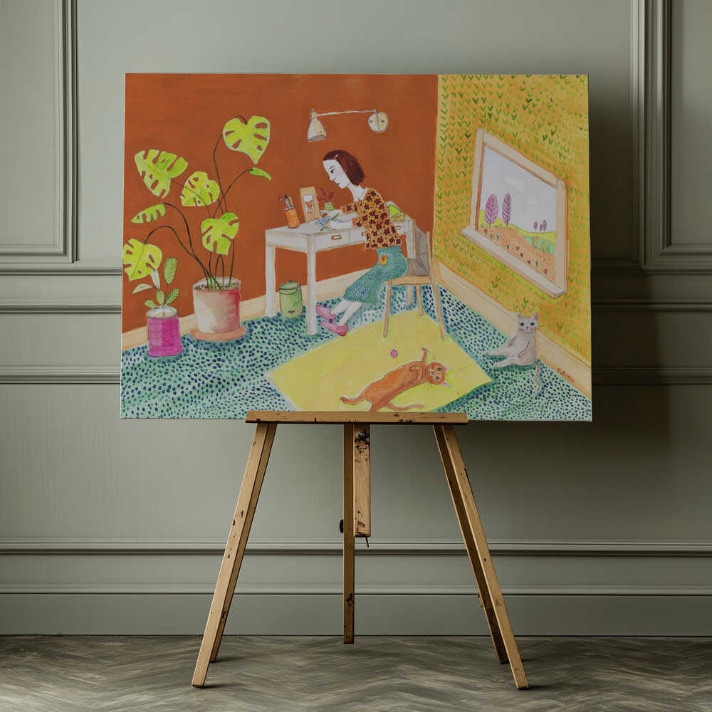 Cozy Creative Space, arte de Sharyn Bursic impreso en canvas