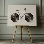 Vintage Vinyl Bicycle, arte de Florent Bodart impreso en canvas