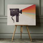 Retro Camera Rainbow Light, arte de Florent Bodart impreso en canvas