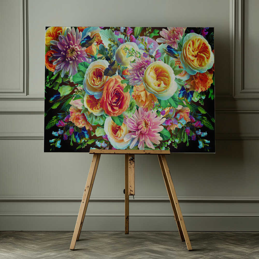 Vibrant Floral Bouquet, arte de Sue Skellern impreso en canvas
