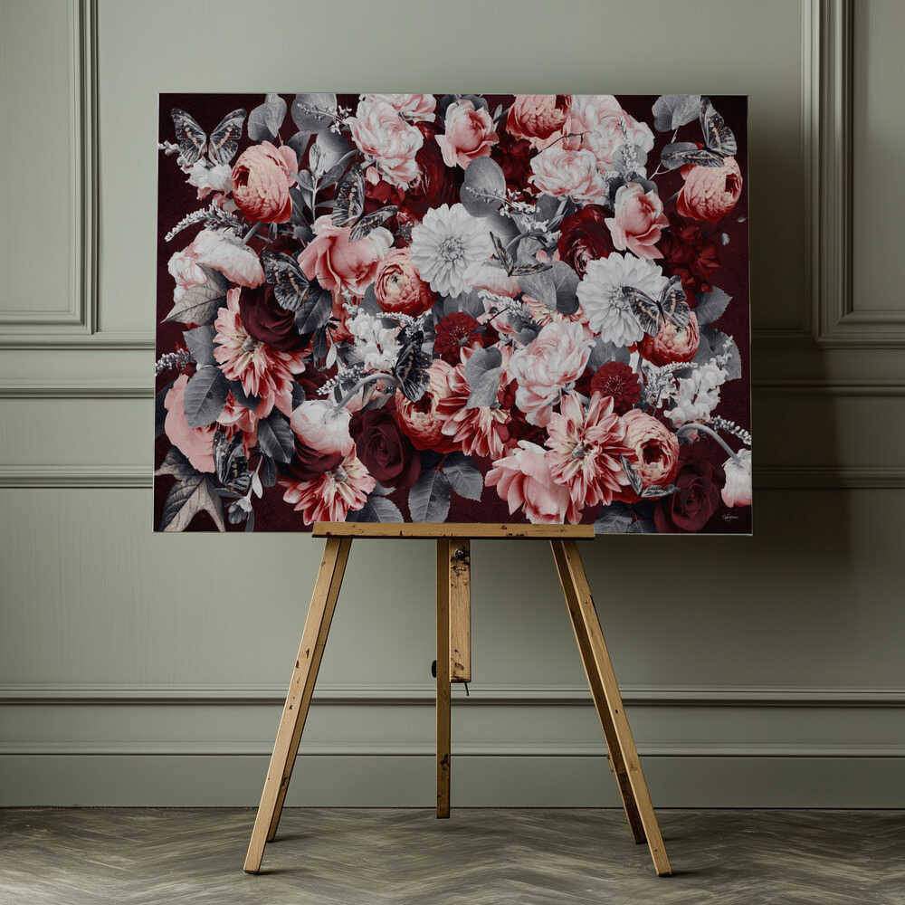 Dark Floral Bouquet, arte de Sue Skellern impreso en canvas