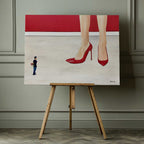 Red Heels and Tiny Love, arte de Tom Blood impreso en canvas