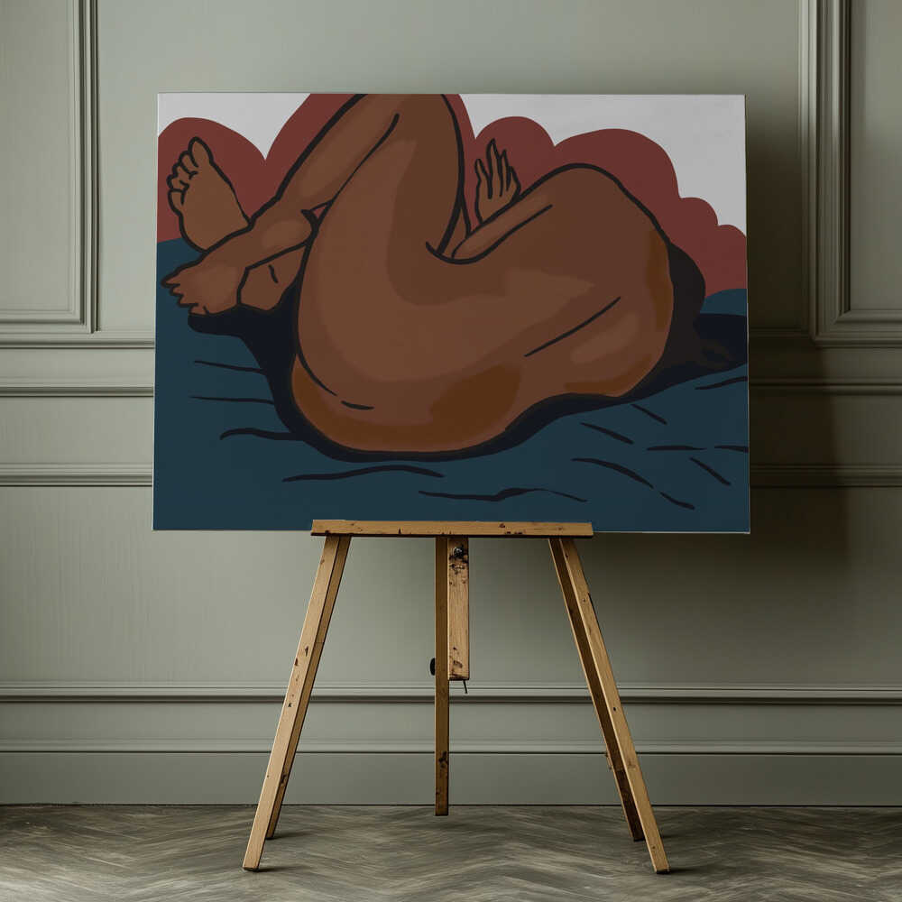 Curled Up Serenity, arte de Little Dean impreso en canvas