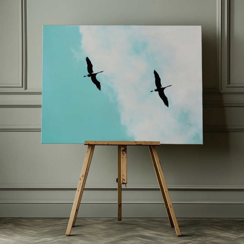 Two Birds Soaring, arte de Tal Paz-Fridman impreso en canvas
