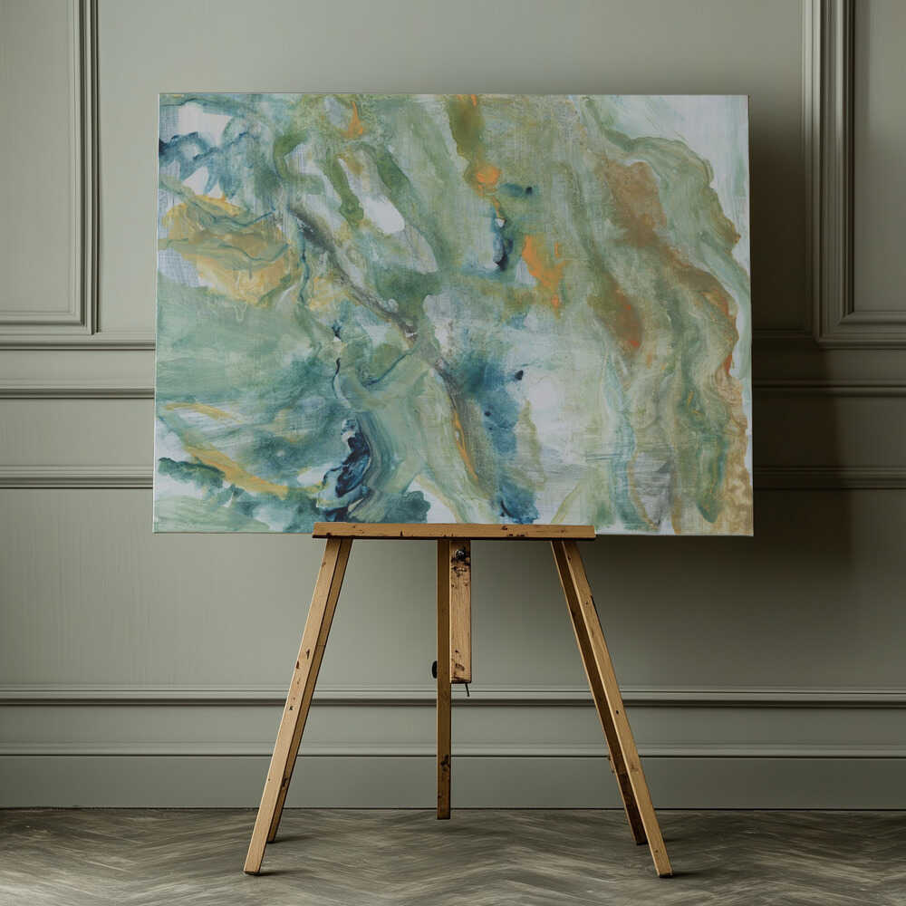 Green And Gold Flow, arte de cartissi impreso en canvas