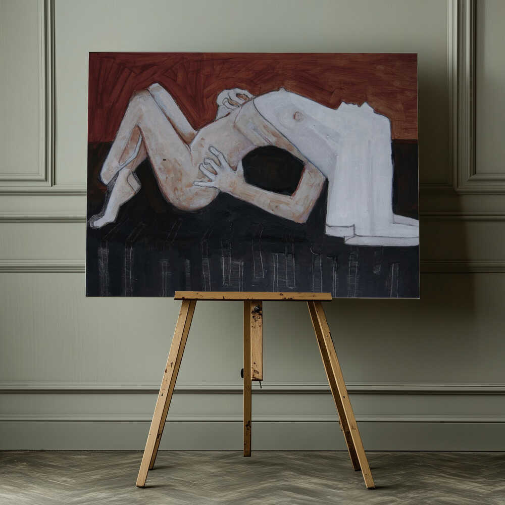Abstract Reclining Nude, arte de Doris Schmitz impreso en canvas