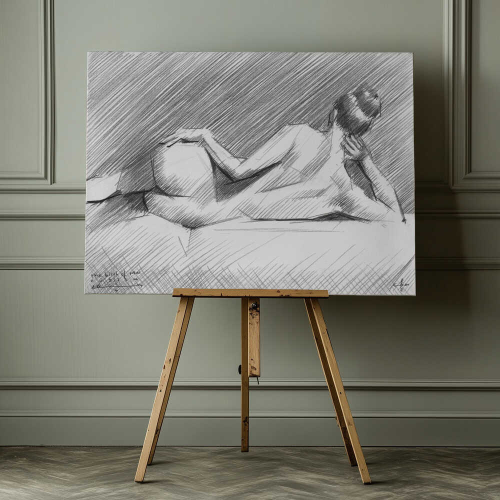 Reclining Nude Study, arte de Corné Akkers impreso en canvas