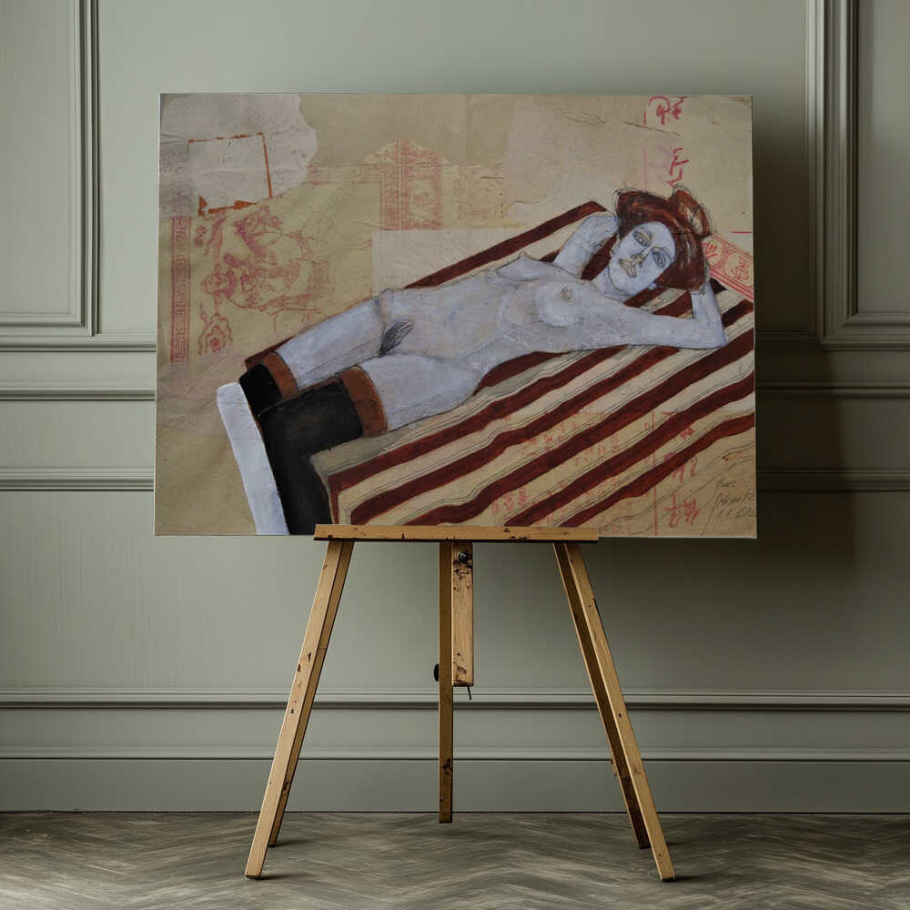 Sensual Reclining Nude, arte de Doris Schmitz impreso en canvas