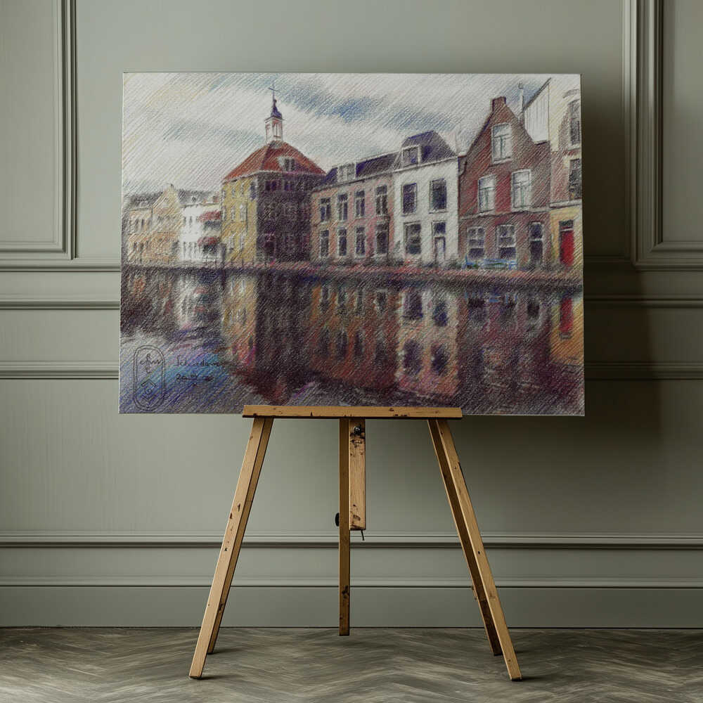 Charming Dutch Canal, arte de Corné Akkers impreso en canvas