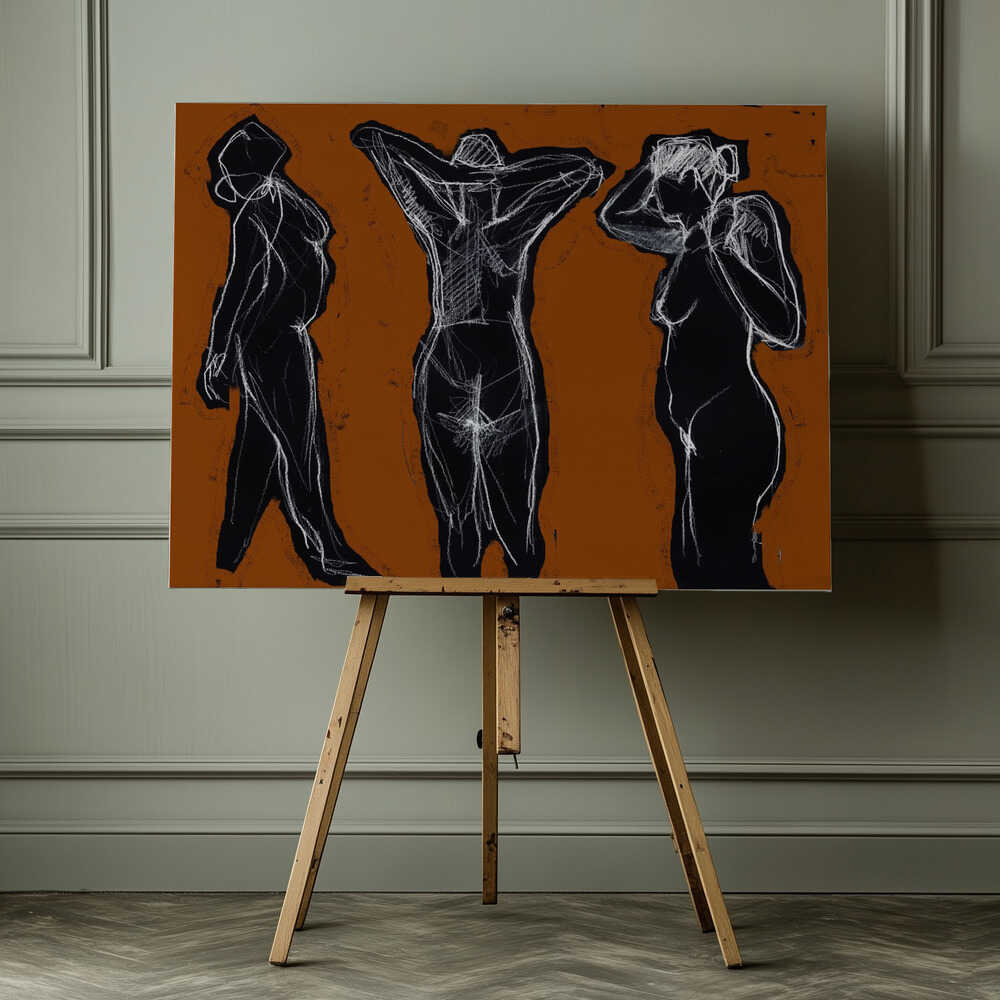 Dynamic Nude Forms, arte de Tore Bahnson impreso en canvas