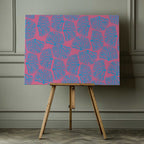 Pink Blue Coral Pattern, arte de Sue Skellern impreso en canvas