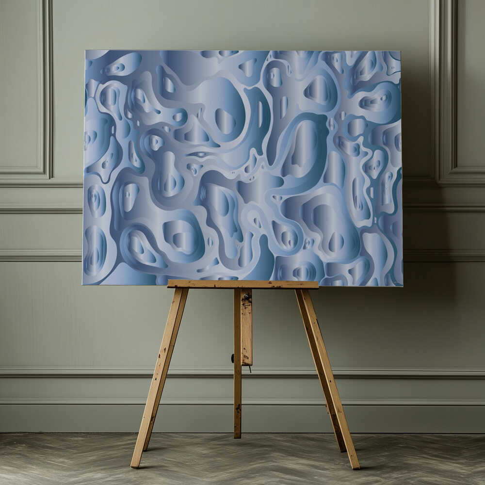 Fluid Silver Blue, arte de Sue Skellern impreso en canvas