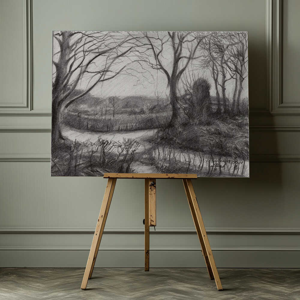 Winter Forest Path, arte de Corné Akkers impreso en canvas