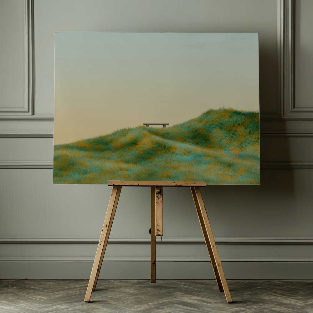 Serene Hilltop Bench, arte de Javier Pardina impreso en canvas