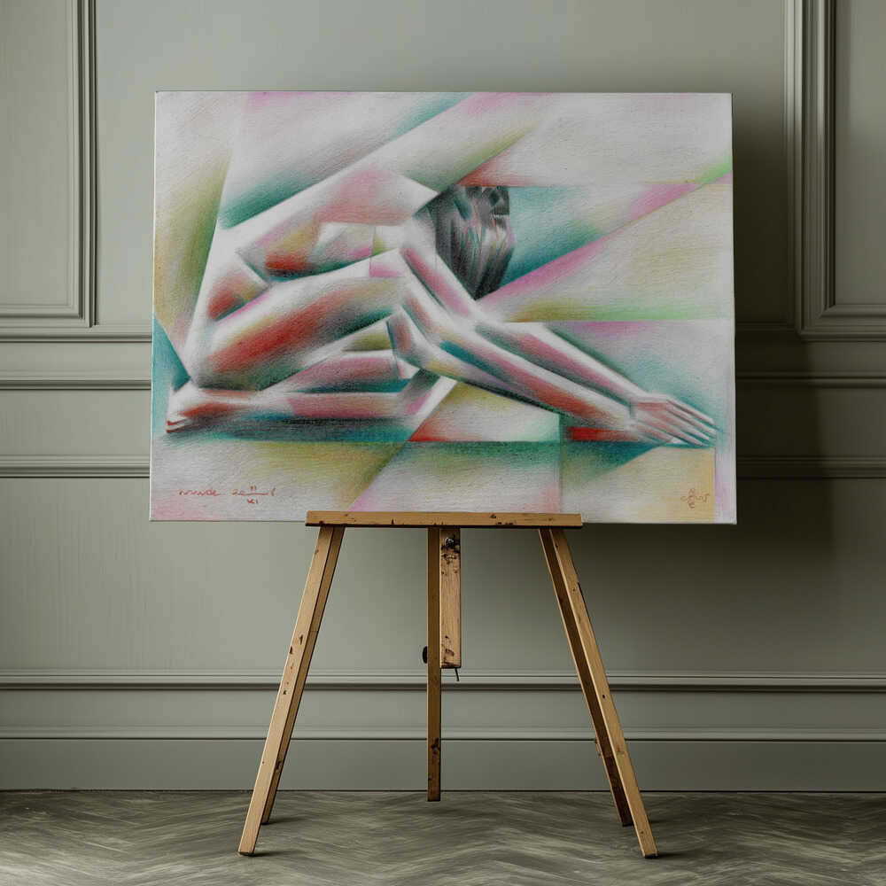 Abstract Figure Contemplation, arte de Corné Akkers impreso en canvas