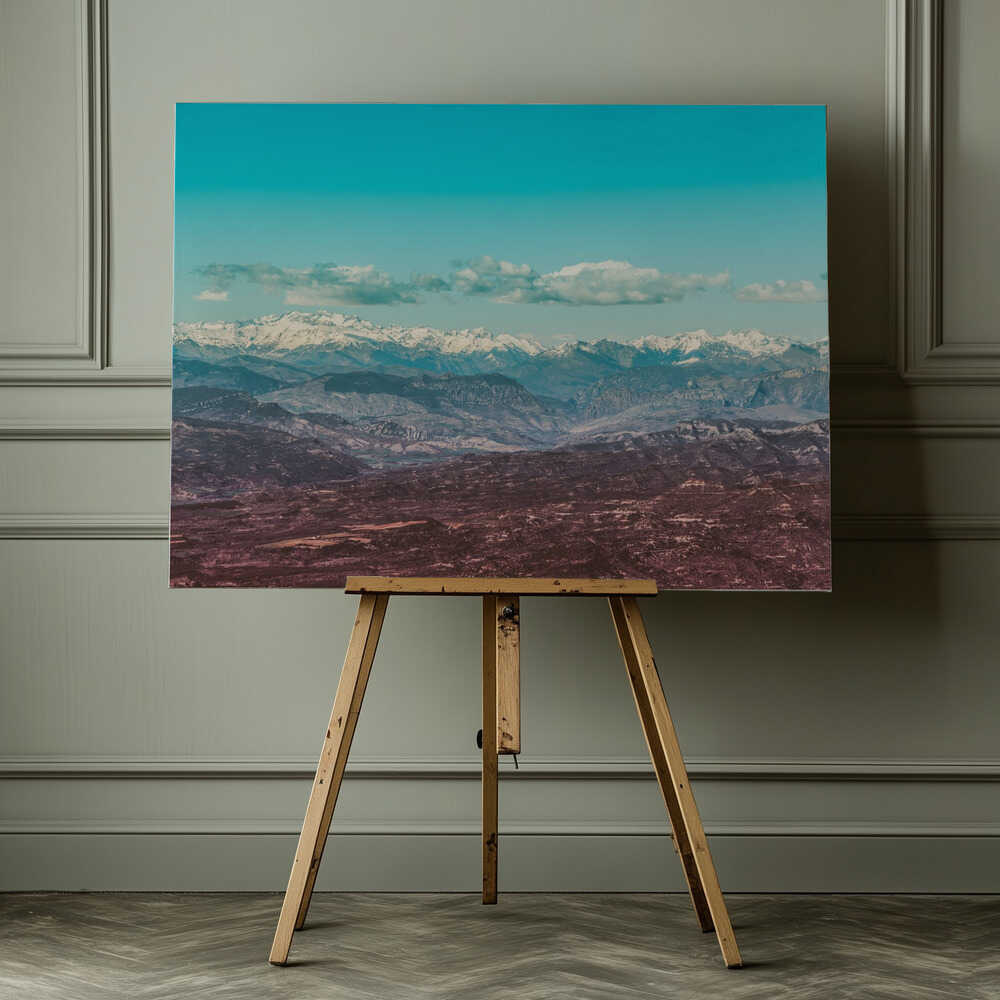 Blue Sky Mountain Panorama, arte de Javier Pardina impreso en canvas