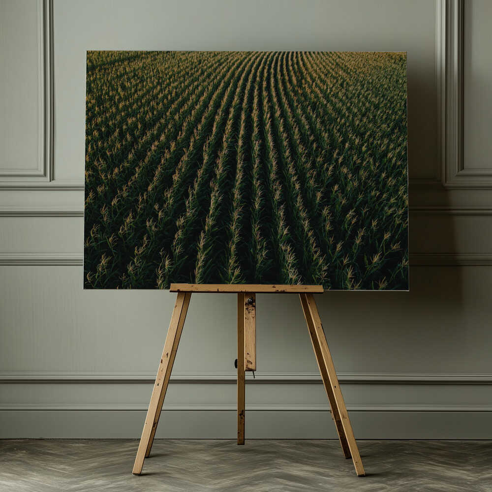 Golden Corn Field Rows, arte de Javier Pardina impreso en canvas