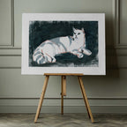 Lying White Cat