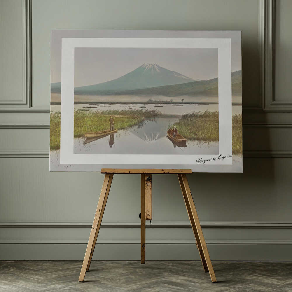 Mount Fuji As Seen From Kashiwabara (1897), arte de Kazumasa Ogawa impreso en canvas
