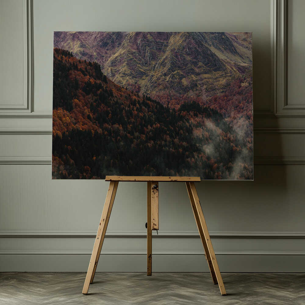 Misty Autumn Mountains, arte de Javier Pardina impreso en canvas