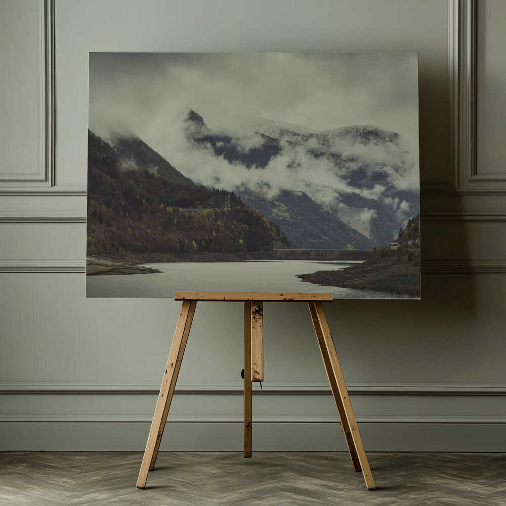 Misty Mountain Lake, arte de Javier Pardina impreso en canvas