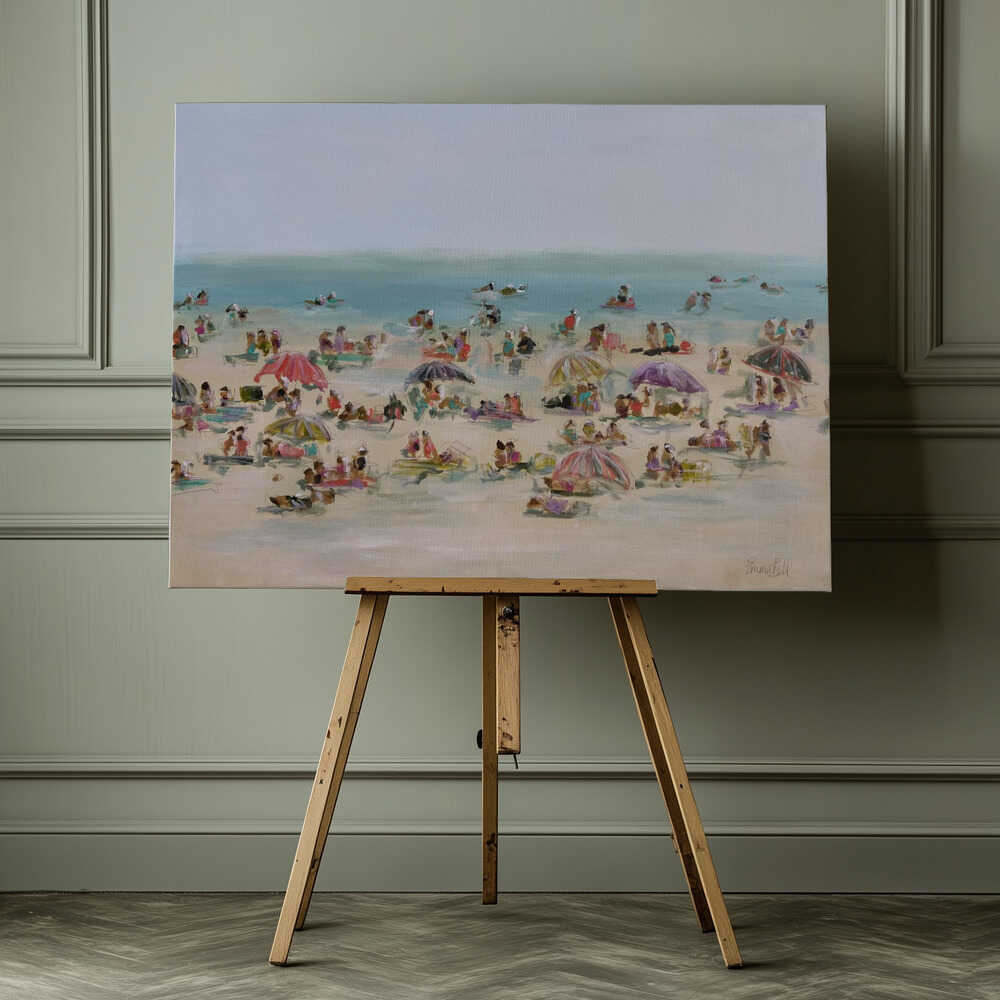 Lively Beach Day, arte de Emma Bell impreso en canvas