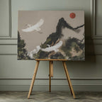 Red Sun Egret Flight, arte de Josie George impreso en canvas