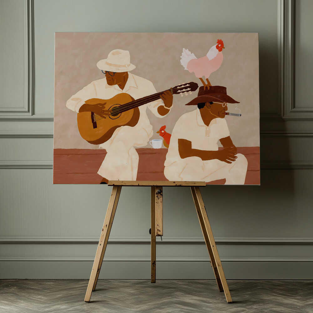 Relaxed Cuban Musicians, arte de Uma Gokhale impreso en canvas
