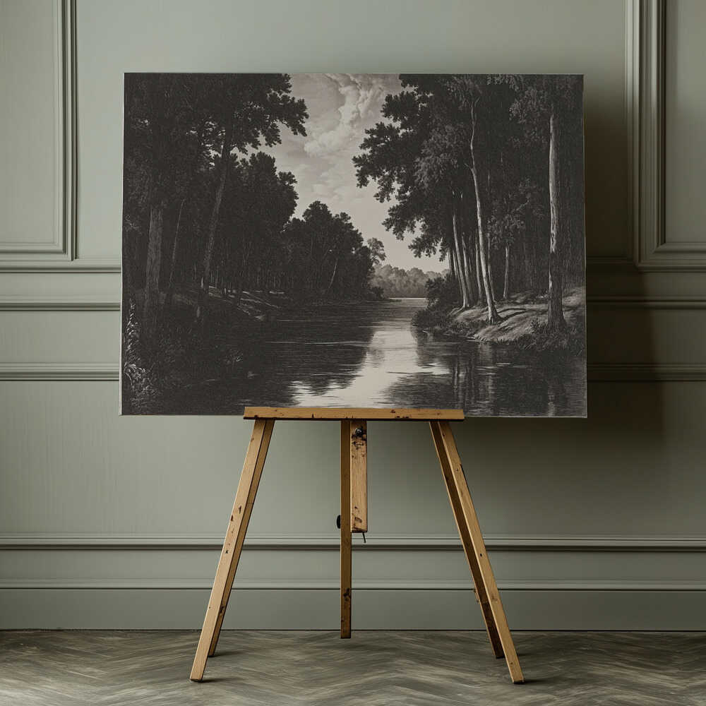Serene Forest River, arte de Pictufy Studio IV impreso en canvas