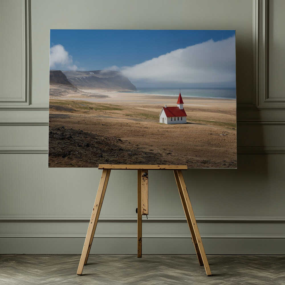 Remote Beach Church, arte de Kirill Trubitsyn impreso en canvas