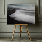 Moody Black Sand Waves, arte de Liloni Luca impreso en canvas
