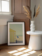 Summer Beach Hut, arte de Massimo Della Latta enmarcado en una pared
