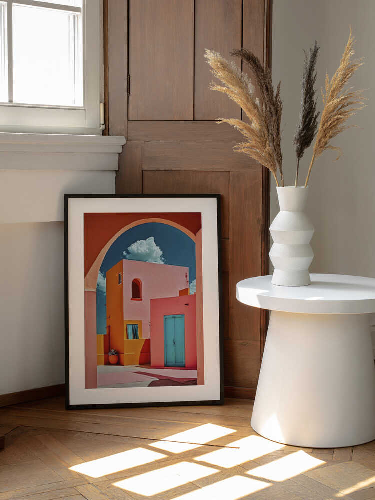 Vibrant Archway Scene, arte de Treechild enmarcado en una pared
