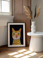 Expressive Orange Tabby, arte de Sharyn Bursic enmarcado en una pared