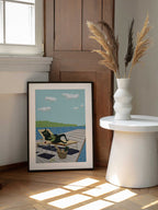 Reading Cat on Dock, arte de Sharyn Bursic enmarcado en una pared
