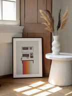 Retro Instant Rainbow, arte de Florent Bodart enmarcado en una pared