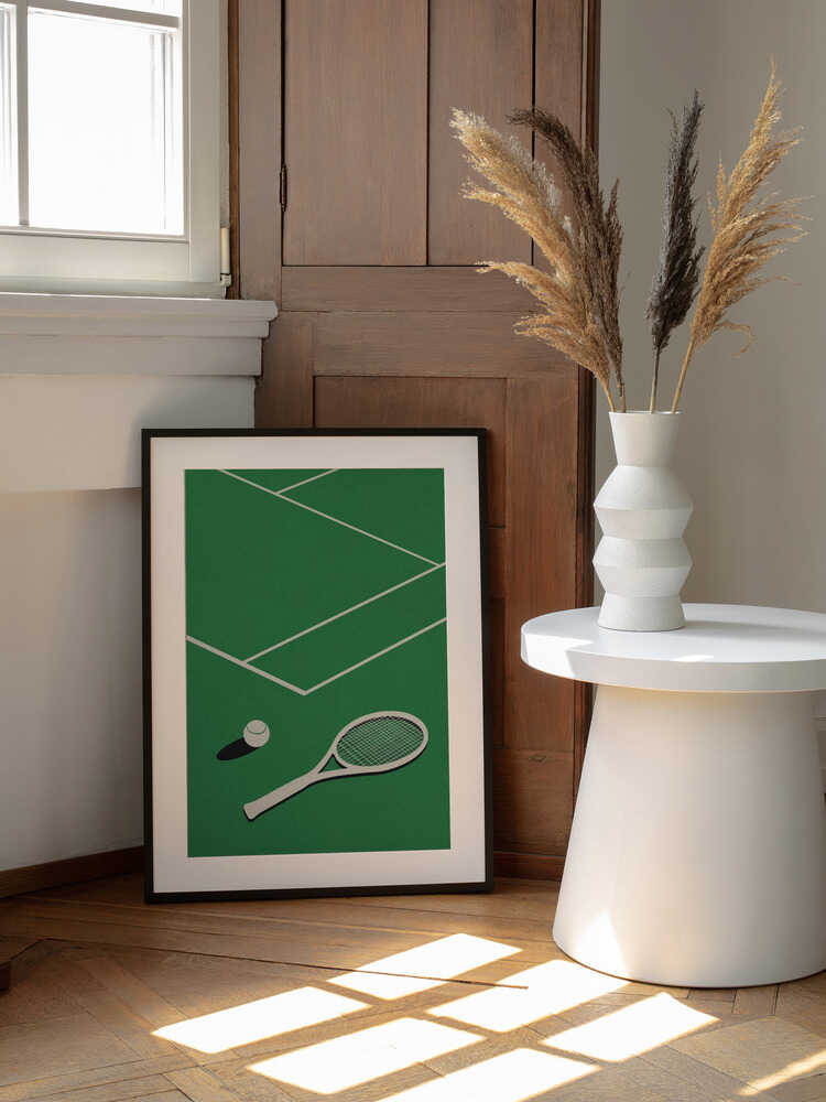 Rosi Feist Lawn Tennis Club, arte de Rosi Feist enmarcado en una pared
