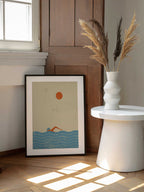 Summer Ocean Swim, arte de The Creating Mind enmarcado en una pared