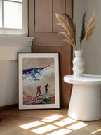 Uphill Mountain Adventure, arte de Justyna Jaszke enmarcado en una pared