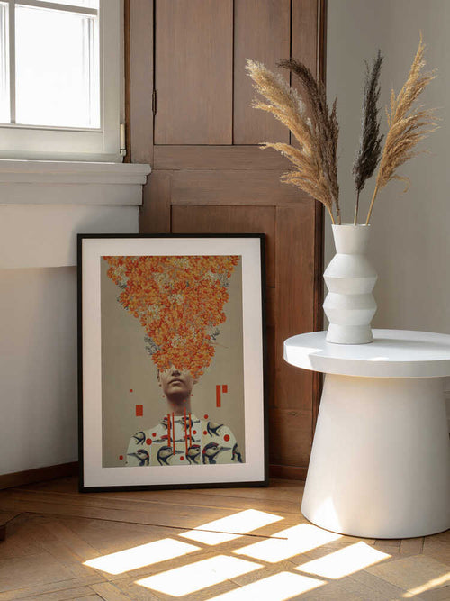 Bird Flight In Autumn, arte de Frank Moth enmarcado en una pared