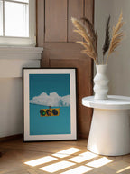 Go Signal Blue Sky, arte de Ariz Rab enmarcado en una pared
