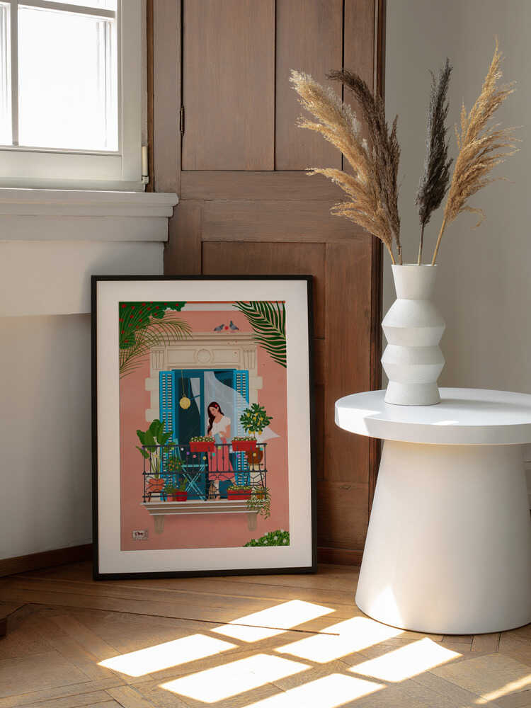 Mediterranean Balcony Garden, arte de Petra Holíková enmarcado en una pared
