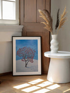 Winter Tree Red Berries, arte de Tom Blood enmarcado en una pared