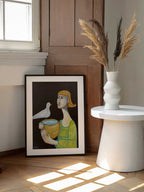 Peaceful Woman with Dove, arte de Sharyn Bursic enmarcado en una pared