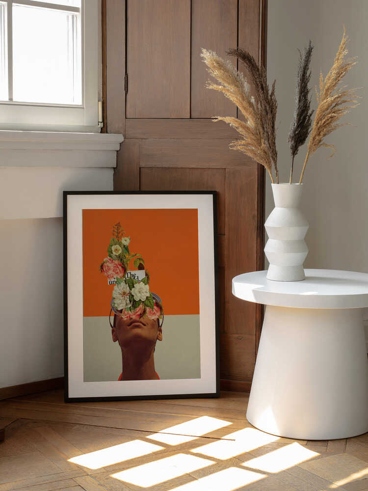 The Unexpected, arte de Frank Moth enmarcado en una pared