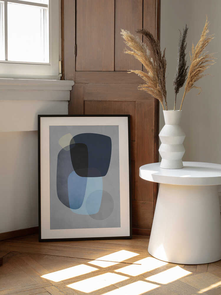 Graphic 189E, arte de Mareike Böhmer enmarcado en una pared